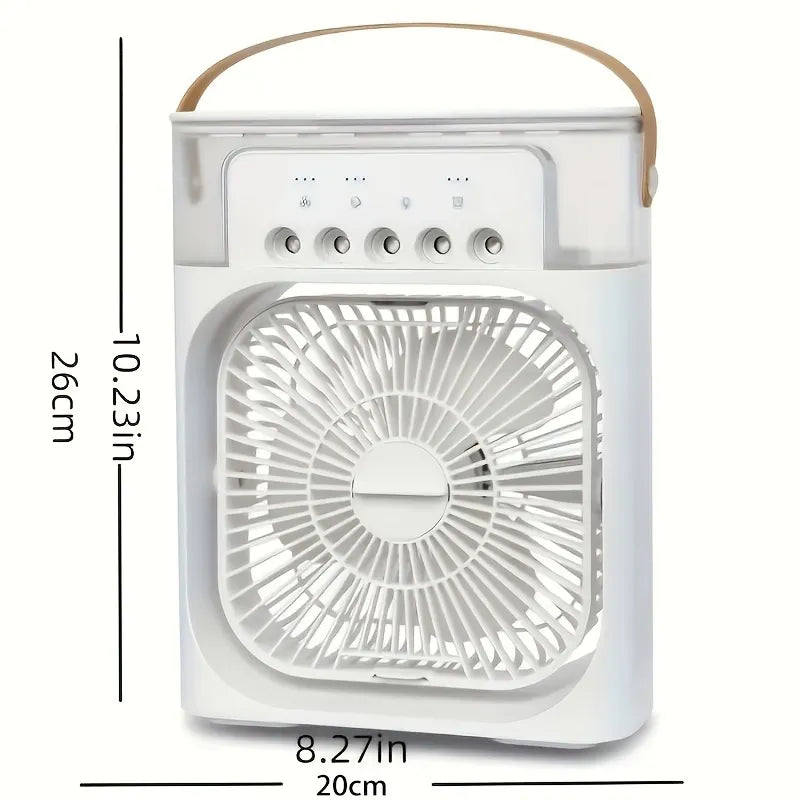 Mini Ventilador® - Ventilador 3 en 1 - Enfriador de Aire, Humidificador y Luz de Noche